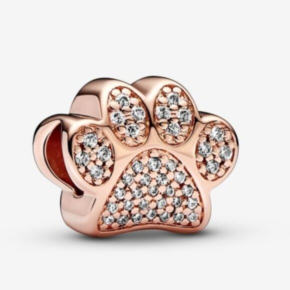 Authentic Pandora Sparkling Paw Print Charm